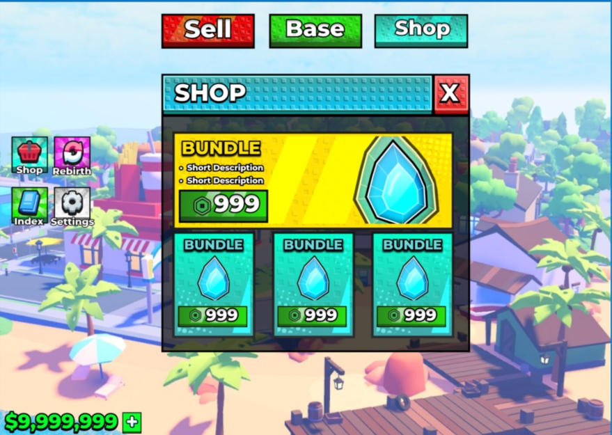 Roblox Stud Style In-Game Store and HUD UI